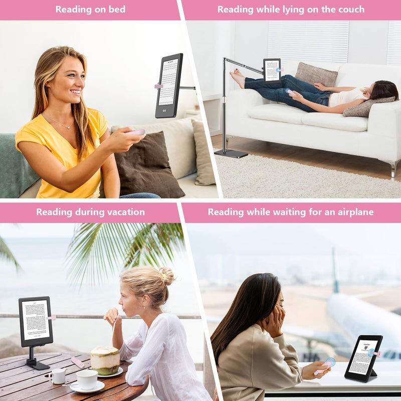 LANGREE Remote Page Turner for Kindle Paperwhite Oasis Kobo eReaders, Kindle Accessories, Page Turner Clicker for ipad Tablets Phone Reading Novels Taking Photos, Kindle Remote with Power Display Pink - Image 4